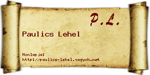 Paulics Lehel névjegykártya